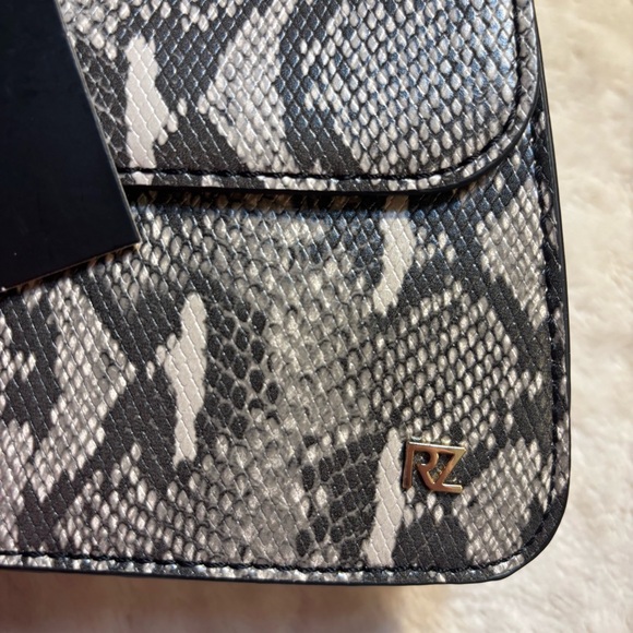 NWT Rachel Zoe Bag Pixie Black Gray Snakeskin Animal Print Crossbody Gold Hrdwr - Picture 10 of 16